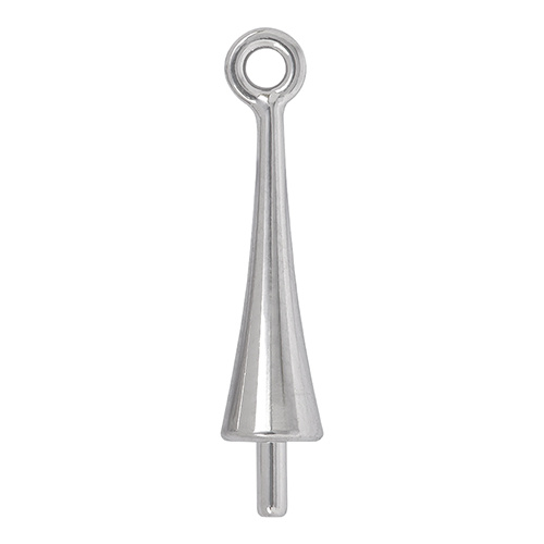 65M001 - 9mm - Rhodium - Trumpet Cap