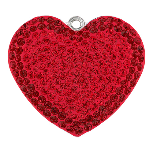 67412 - 14mm - Siam (208) - Heart Pave Pendant