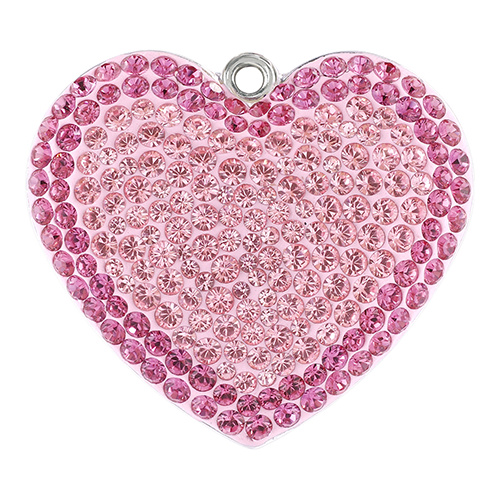 67412 - 26mm - Rose (209) - Heart Pave Pendant