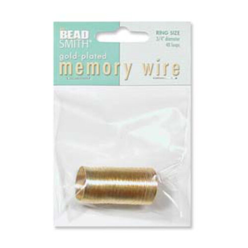 Memory Wire Ring 3/4in Gold Plated 48 Turns - CBWG3448