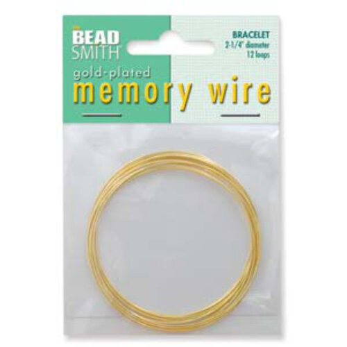 Memory Wire Gold Plated 2.25in Bracelet Wire 12 Loops - CBWG22512