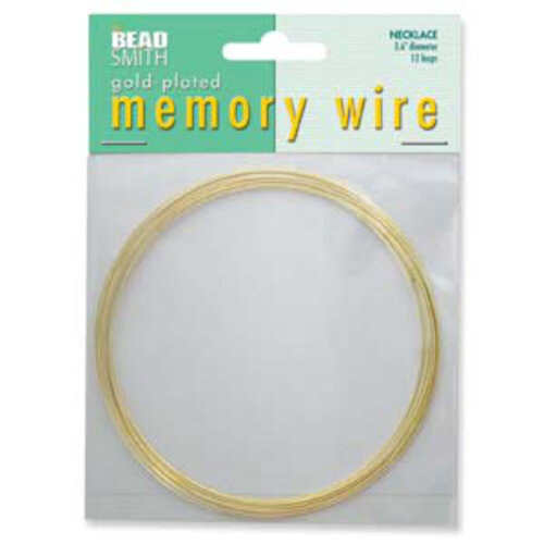 Memory Wire Necklace Gold Plated 3.6in 12 Turns - CBWG37512