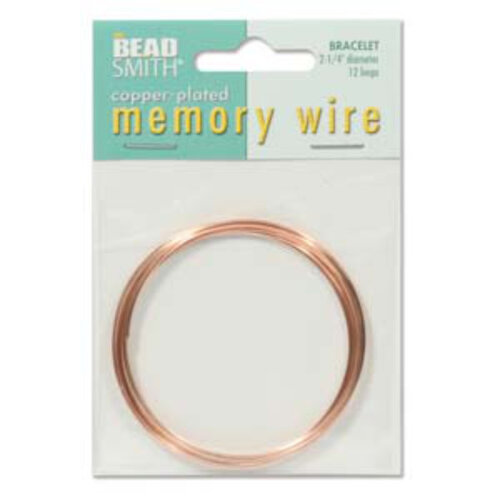 Memory Wire Bracelet 2.25in Copper Plated 12 Turns - CBWCP22512