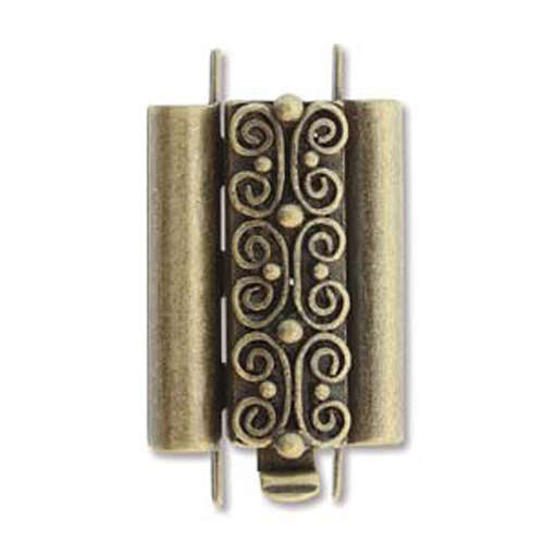 Beadslide Clasp Squiggle Design - Antique Brass - CLSP219AB-22