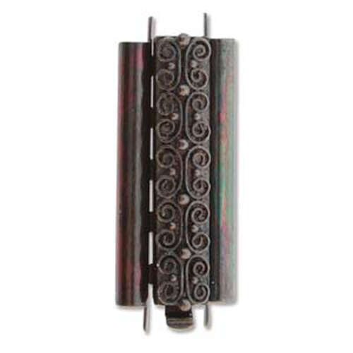 Beadslide Clasp Squiggle Design - Antique Copper - CLSP219AC-36