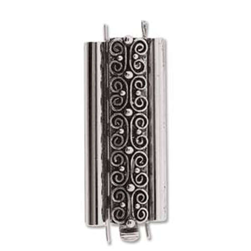Beadslide Clasp Squiggle Design - Antique Silver - CLSP219AS-36