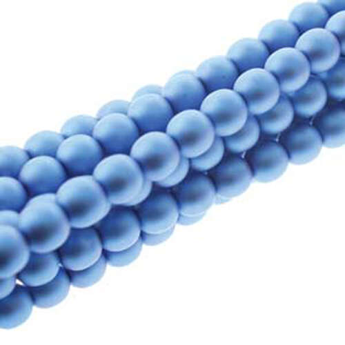 8mm Czech Glass Pearl - 75 Bead Strand - PRL08-70037M - Matte Persian Blue