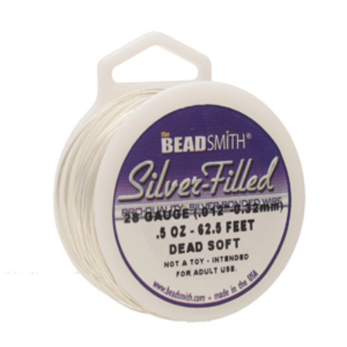 28 Gauge (0.33mm) - Dead Soft Round Wire - 62Ft/18.8m  925 Silver Filled - SFW28DS