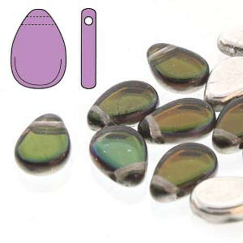 Tear Drop Beads - 30 Bead Strand - 9mm x 11mm - TD911-00030-29532 -  Backlit Purple Haze