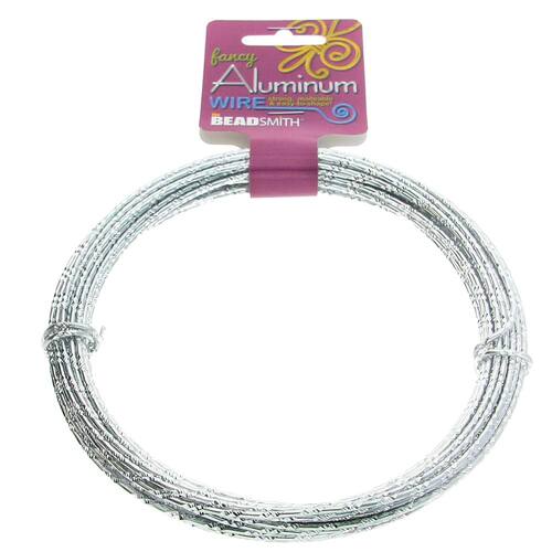 Aluminum Wire Diamond Cut Silver 12 Gauge Round Wire - 12m Spool - ALDC12-SI