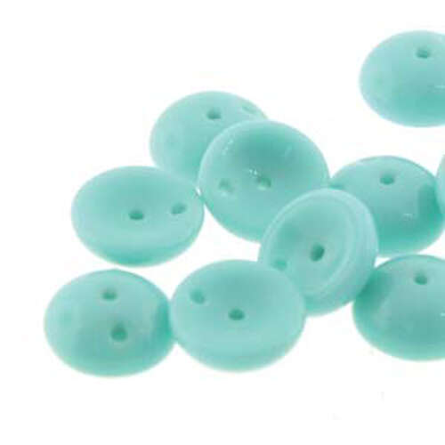 Piggy Beads - 2 Hole - 50 Bead Strand - PGY48-63120 - Green Turquoise Opaque