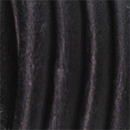 4mm Indian Leather Antique Black - 10 Yards - 9.1 Metres Roll