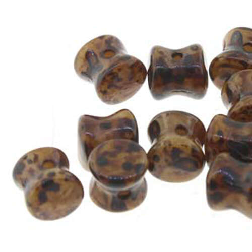Pellet Beads - 30 Bead Strand - PLT46-13020-86805 - Opaque Travertine Dark Beige