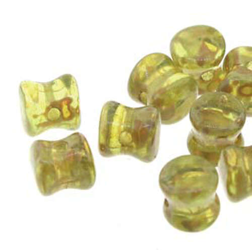 Pellet Beads - 30 Bead Strand - PLT46-50220-86805 - Light Olivine Travertine
