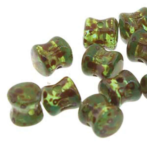 Pellet Beads - 30 Bead Strand - PLT46-63020-86805 - Opaque Turquoise Travertine