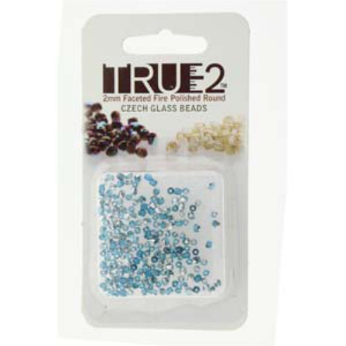 2mm Fire Polish Beads - Aqua Labrador 60020-27001 - 2gm Pack