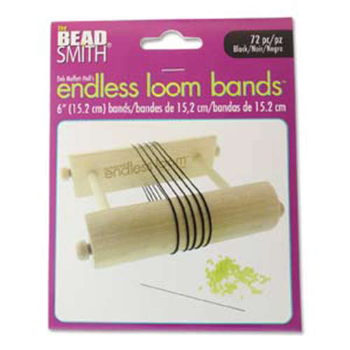 Endless Loom Bands 6 Inch Black Bag Of 72 - ENDB-6-BK-72