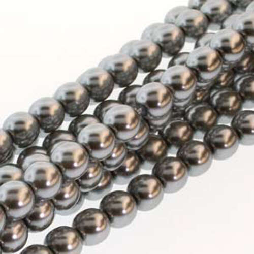 4mm Czech Glass Pearl - 120 Bead Strand - PRL04-70484 - Silver