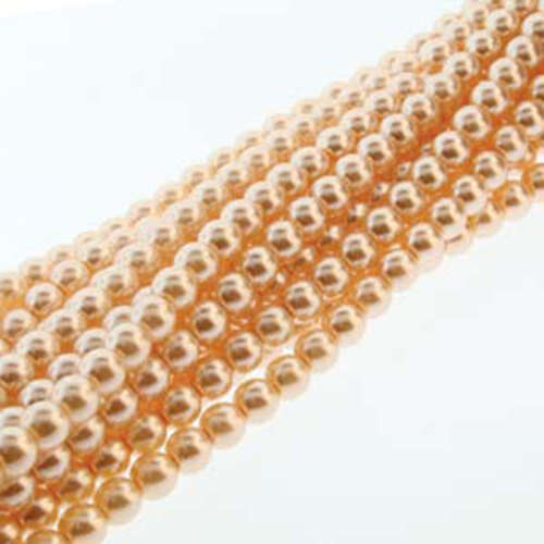 6mm Czech Glass Pearl - 75 Bead Strand - PRL06-70424 - Pink