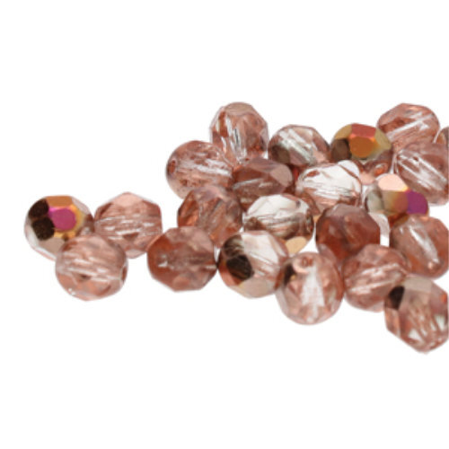 4mm Fire Polish Beads with Czech Shield - Crystal Sliperit 00030-29500CS - 40 Bead Strand