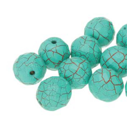 4mm Fire Polish Beads - Ionic Turquoise Green / Brown 02010-24614 - 40 Bead Strand