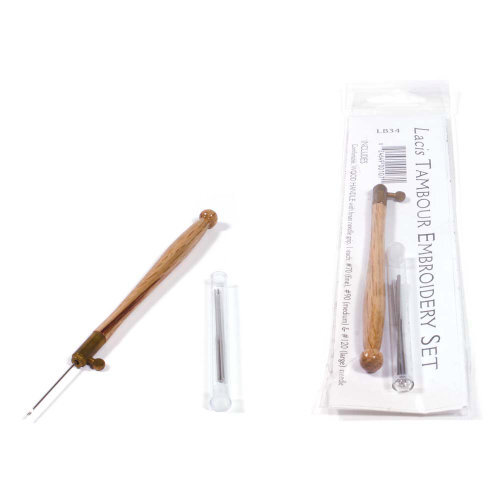 Tambour 3-needle Set Wood Handle