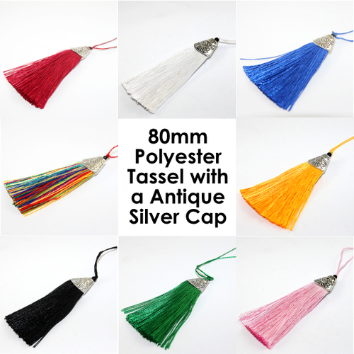 80mm Tassel with Antique Silver Cap