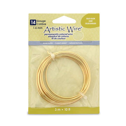 Silver Plated - Gold Color - 14 Gauge (1.6 mm) - 10 ft (3.1 m) - AWB-12S-03-10FT