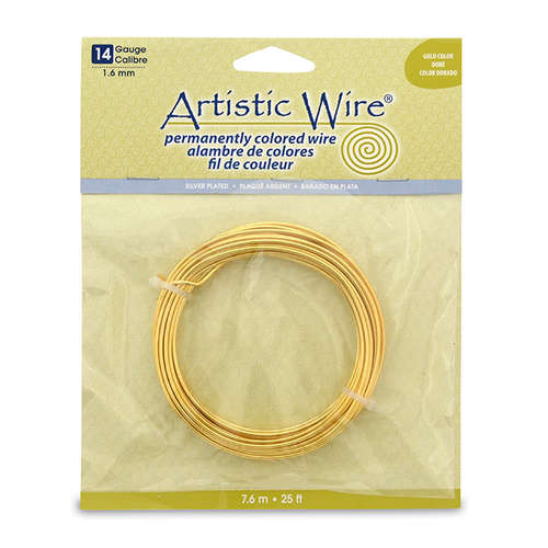 Silver Plated - Gold Color - 14 Gauge (1.6 mm) - 10 ft (3.1 m) - AWB-12S-03-25FT