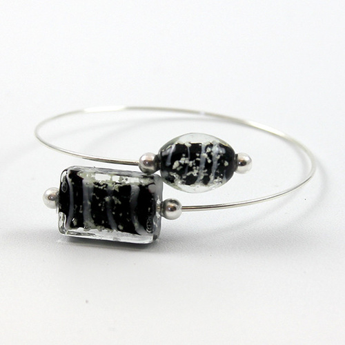 Wrap Bracelet - Black Glass