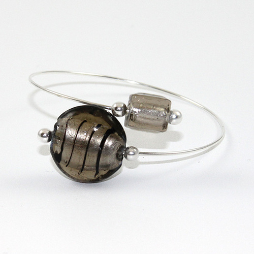 Wrap Bracelet - Grey Glass
