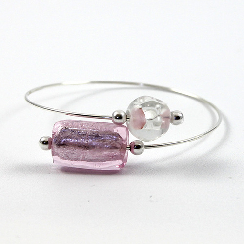 Wrap Bracelet - Pink Glass
