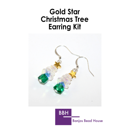 Earring Kit - Gold Star Christmas Trees