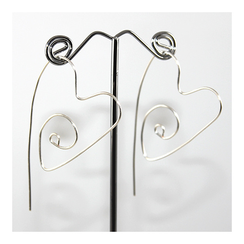Hand Wired Heart Earrings