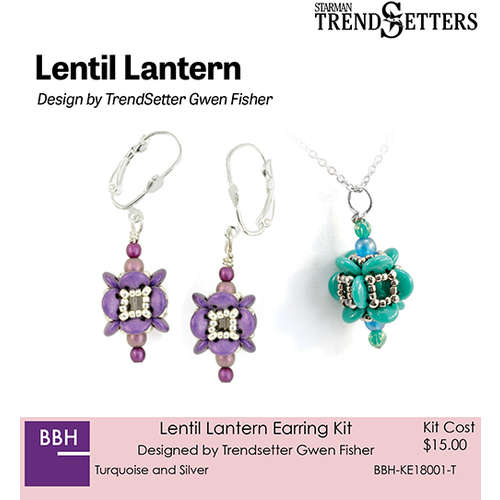 Lentil Earring Kit Designed by Trendsetter Gwen Fisher - Purple & Silver