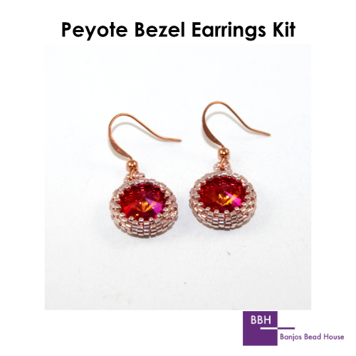 BBH - Peyote Bezel - Earring Kit - Astral Pink & Rose Gold