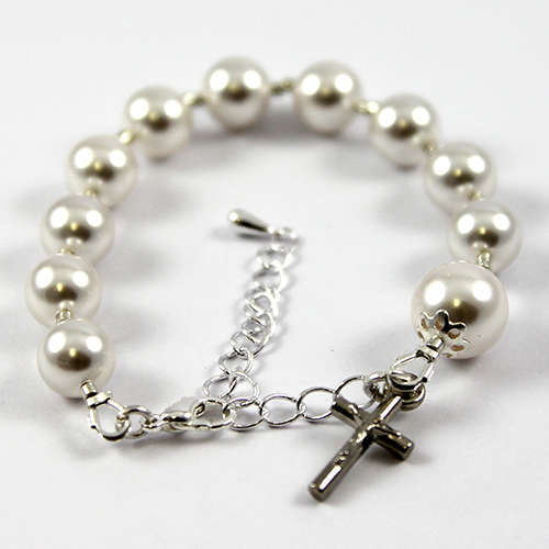 Baptism or Christening  Bracelet - Pearls - White