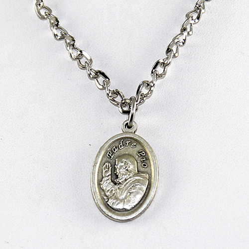 Padre Pio Pendant on Chain or Leather