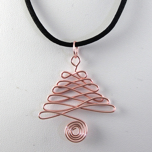Wired Christmas Tree Pendant - Rose Gold