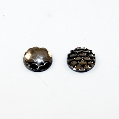 Pack of 23 - 10mm Mermaid / Fish / Dragon Scale Dome Cabochon - Hematite