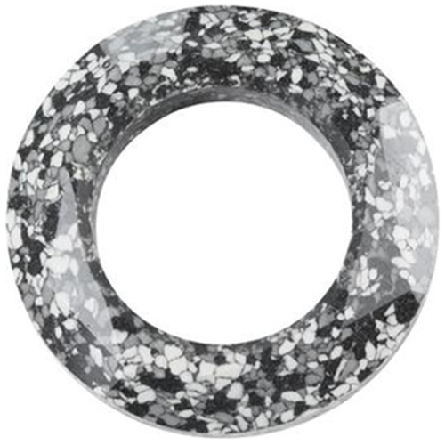 Pack of 1 - 4139 - 20mm - Marbled Black (653) - Round Ceramic Ring 