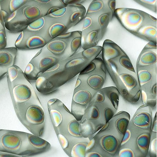 5mm x 16mm Dagger Bead - Crystal Vitrail Dots Matted - 00030-2817A
