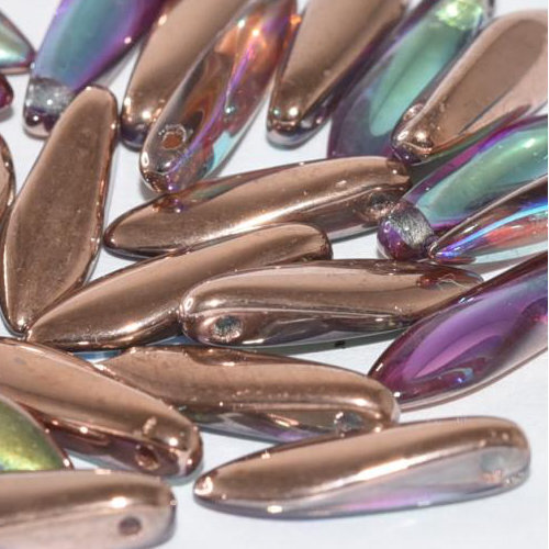 5mm x 16mm Dagger Bead - Crystal Copper Rainbow - 00030-98533