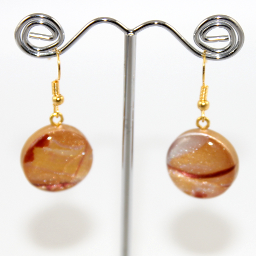 Shades of Gold Polymer Clay Drop Earrings