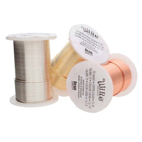 Tarnish Resistant Medium Temper Mix - Gold / Silver / Copper 20 Gauge Round Wire