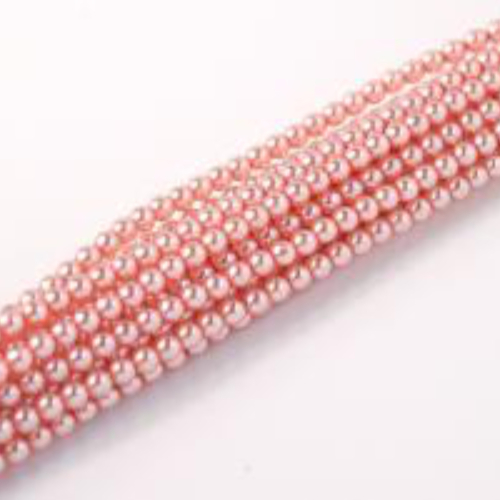 2mm Czech Glass Pearl - 150 Bead Strand - Pink - Crystal - 00030-63744
