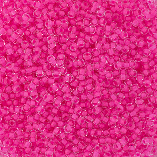 Preciosa 10/0 Rocaille Seed Beads - SB10-08777 - Crystal Lined Neon Pink