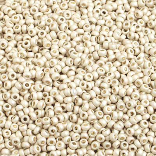 Preciosa 10/0 Rocaille Seed Beads - SB10-18503M - Metallic Silver Matt Terra Color