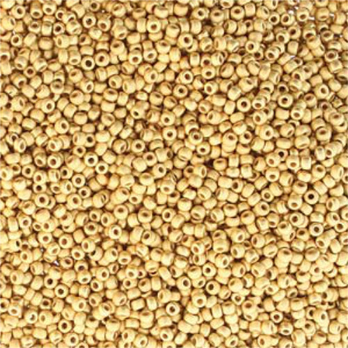 Preciosa 11/0 Rocaille Seed Beads - SB11-00030-35000M - 24K Gold Brush Plate