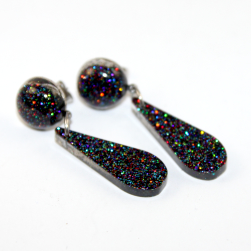 Resin shop glitter earrings